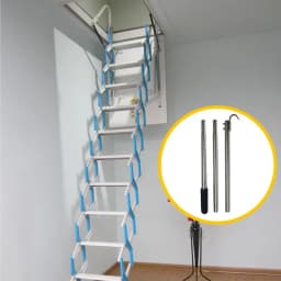 Attic Loft Ladder Pull Down Hook Stainless steel Attic Ladder Pull Cord Garage Door Pull Hook For House Ladder