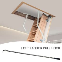 Attic Loft Ladder Pull Down Hook Stainless steel Attic Ladder Pull Cord Garage Door Pull Hook For House Ladder