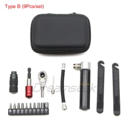 Mini Bike Repair Tool Kit Bicycle Ratchet Wrench Pump Tire Lever Multi-Purpose Set Portable Storage Bag Box Cycling Accessories
