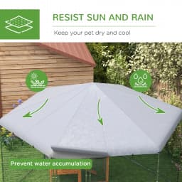 PawHut Walk in Chicken Run Chicken Coop with Cover, for 10-15 Chickens, Hens, Rabbits, Ducks, 4 x 3.5 x 2.6m - Silver Tone