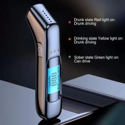 Pocket Breathalyzer Portable Breath Analyzer Rechargeable Accurate Detection Supplies LED Display Test Tool For Driving Safety
