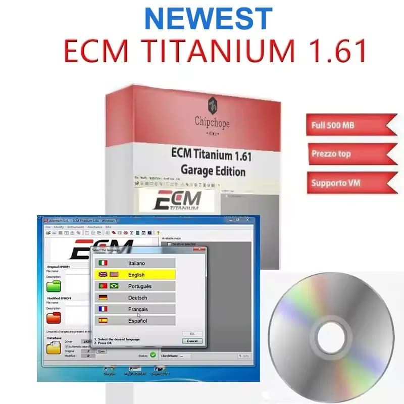 2024 Hot !ECM TITANIUM 1.61 With 26000 + Driver ECM 18259+ Drivers for ecu tool Send link or CD or USB windows10 Software
