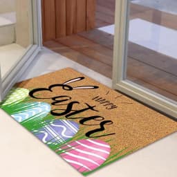 Easter Bunny Non-Slip Door Mat Living Room Front Door Entrance Doormat Bedroom Bedside Foot Mat Bath Balcony Hallway Rug