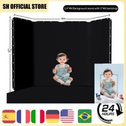 2.4x4 Background Frame Black/White/Green/Gray Screen Wall Foldable For TikTok Live Photo Studio Kit Chromakey Green Screen Frame