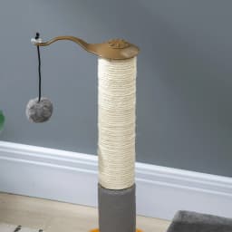 PawHut 56cm Cat Tree for Indoor Cats, Scratching Post with Cat Toys Climbing Tower Activity Centre, Dangling Ball - Grey