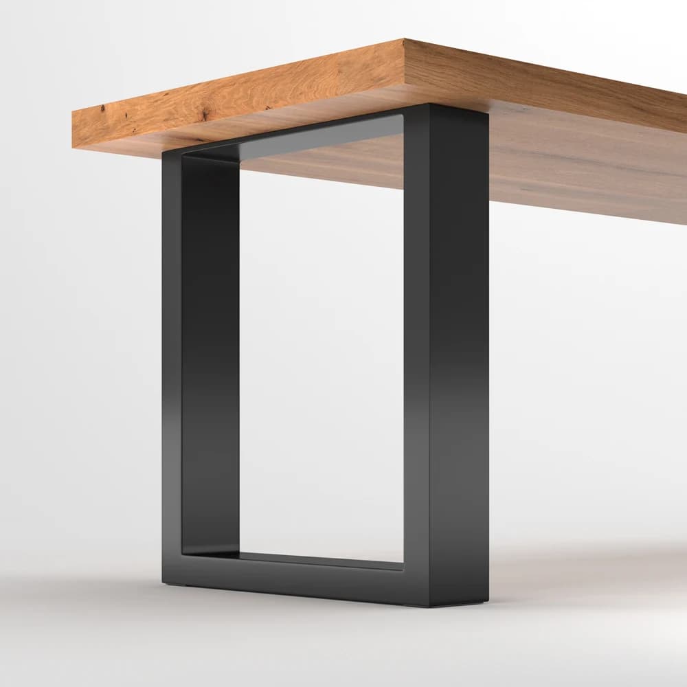 Set of 2 Metal Table Bench Legs Frames Square Steel Base Stands, 50x71CM