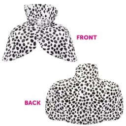 Ladies Dalmatian Print Collared Cape & Black/White Wig - Evil Dog Lady World Book Day & Book Week Fancy Dress Accessory