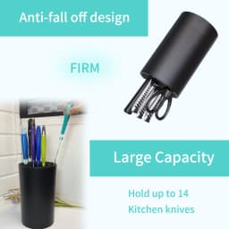 Large Capacity Knife Block Holder - Detachable & Easy Clean PP Organiser for 14 Knives/Utensils, UK Kitchen