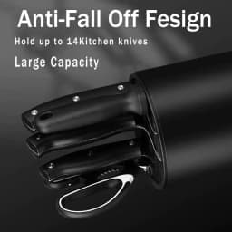 Large Capacity Knife Block Holder - Detachable & Easy Clean PP Organiser for 14 Knives/Utensils, UK Kitchen