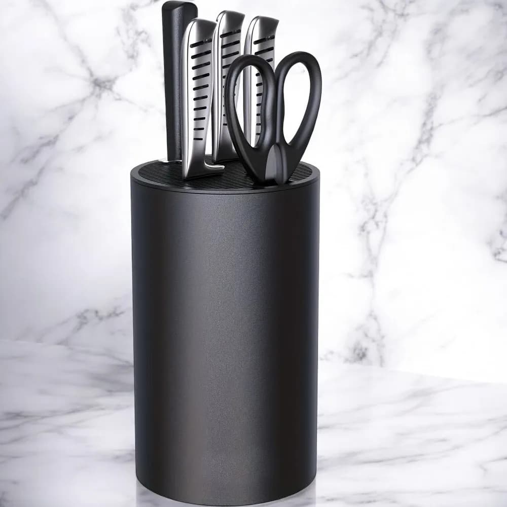 Large Capacity Knife Block Holder - Detachable & Easy Clean PP Organiser for 14 Knives/Utensils, UK Kitchen