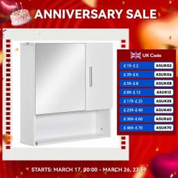 kleankin Bathroom Mirror Cabinet Wall Mount Storage Organizer w/ Door, White
