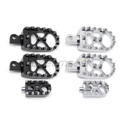 Motorcycle Wide Pedal Foot Pegs + Shifter Peg Toe for Harley Touring FLHR FLTR Softail Dyna Sportster Black / Chrome Aluminum
