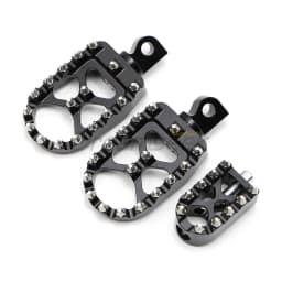 Motorcycle Wide Pedal Foot Pegs + Shifter Peg Toe for Harley Touring FLHR FLTR Softail Dyna Sportster Black / Chrome Aluminum