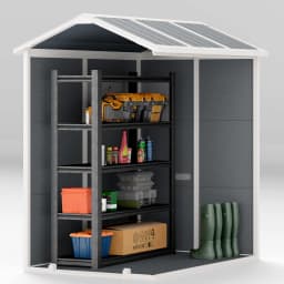 4 X 6ft Plastic Garden Shed with Floor, Window, and Lockable Door