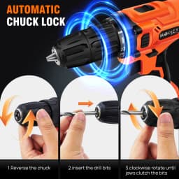 Cordless Drill Driver 21V Battery Drill Set Electric Screwdriver Set,45 Nm Max Impact Drill,2-Speed & LED