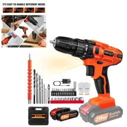 Cordless Drill Driver 21V Battery Drill Set Electric Screwdriver Set,45 Nm Max Impact Drill,2-Speed & LED