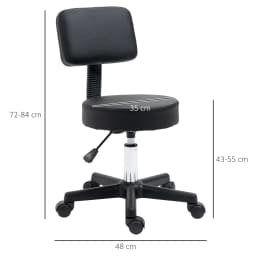HOMCOM Adjustable Swivel Salon Chair Padded Seat Back 5 Wheels