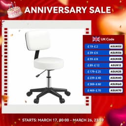 HOMCOM Adjustable Swivel Salon Chair Padded Seat Back 5 Wheels