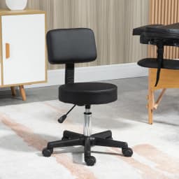 HOMCOM Adjustable Swivel Salon Chair Padded Seat Back 5 Wheels