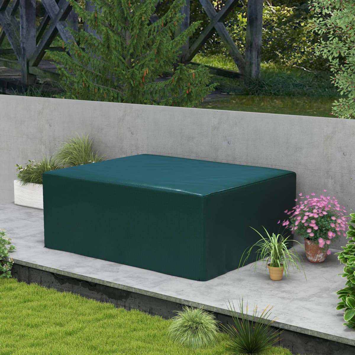 Outsunny Garden Furniture Cover, Waterproof Anti-Uv Large Protective Patio Set Covers, 235 X 190 X 90cm, Green