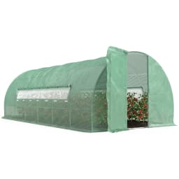 Reinforced Walk-In Polytunnel Greenhouse with Door and Mesh Windows 6 X 3(m)