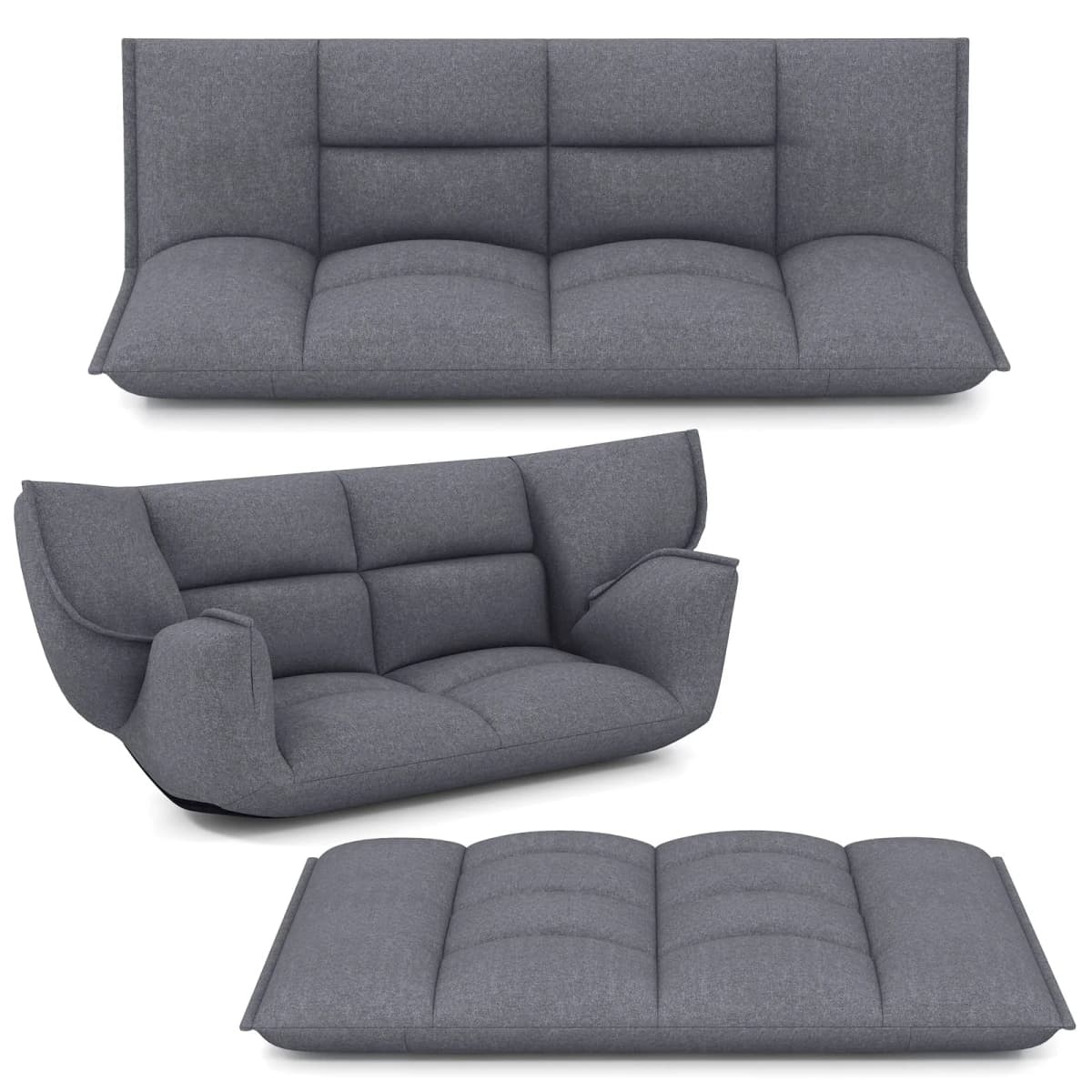 GOFLAME Floor Sofa Chair Convertible Lazy Couch w/Adjustable Backrest