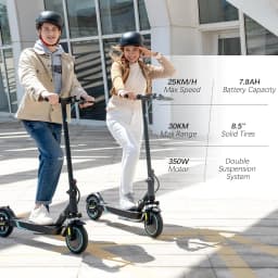 RCB R17 Electric Scooter Adult, APP-Control, 350W Motor, 25km/h Max Speed, 30km Range, 8.5" Solid Tire, 120kg Load, Dual Braking