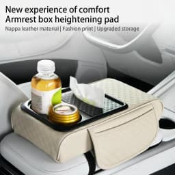 Car Armrest Box Heightening Pad Multifunctional Armrest Box Organizer Tissue Box Center Console Storage Supplies 35X19X7CM
