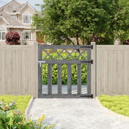 Outdoor Cross Top Wooden Garden Gate Pedestrian Fence Yard Door