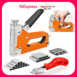 3-in-1 Upholstery Staple Gun Kit with Staples Remover Manual Adjustment ,Wood Upholstery Stapler for Carpentry Tools Home DIY