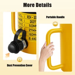 20 Ton Manual Oil Pump Hydraulic Cylinder Lifter Hollow 2 inch Ram Stroke Hollow Cylinder Hydraulic Cylinder Jack CP-700B