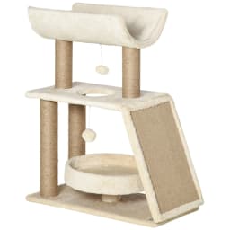 PawHut Cat Tree Kitten Tower w/ Scratching Post, Pad,Ball