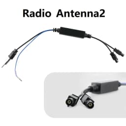 Hizpo Single Head or Dual FAKRA RF Radio Antenna Adapter Converter Cable with Amplifier for Audi VW Benz Car Multimedia Player