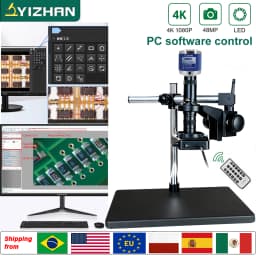 Yizhan 1080P Digital Microscope 4K HDMI USB Microscope 48MP 13MP Type-C VGA 2K Camera 150X 215X C Mount Lens For PCB Soldering