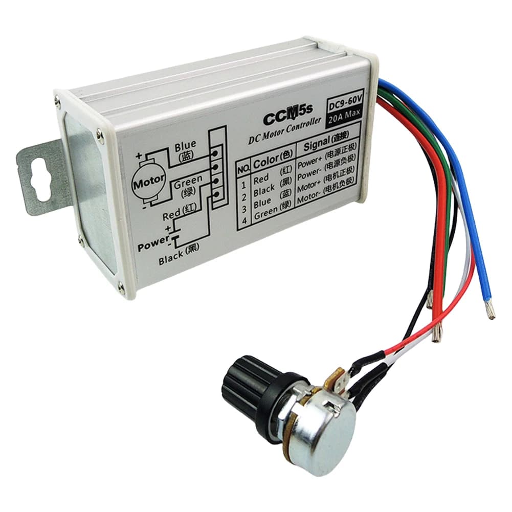Stepless DC Motor Speed Controller DC 9V-60V 12V 24V 60V 20A Motor Pulse Width Modulator Regulator PWM Speed Regulator