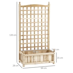 Garden Planters with Trellis for Climbing Vines Indoor Outdoor Natural