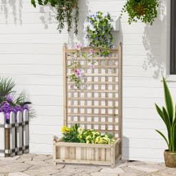 Garden Planters with Trellis for Climbing Vines Indoor Outdoor Natural