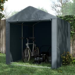 1.6 X 2.2m Portable Garden Storage Shed for Motorbikes, Tools, Bikes, Dark Grey