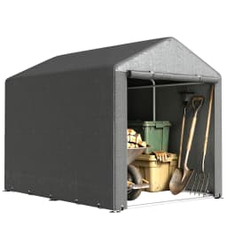 1.6 X 2.2m Portable Garden Storage Shed for Motorbikes, Tools, Bikes, Dark Grey