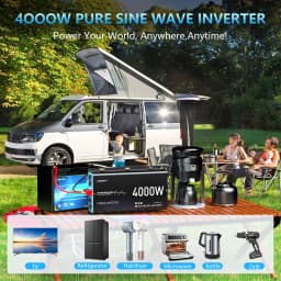 U.K Plug Pure Sine Wave Power Inverter 4000W 8000W(Peak) DC 12V To AC 240V LCD Display Remote Control Solar Car RV Boat Inverter