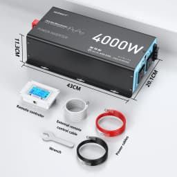 U.K Plug Pure Sine Wave Power Inverter 4000W 8000W(Peak) DC 12V To AC 240V LCD Display Remote Control Solar Car RV Boat Inverter