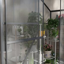 6 X 2.5ft Aluminum Green House Walk-In Polycarbonate Greenhouse, Dark Grey