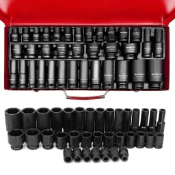 35pcs 1/2" Drive 6 Point 8-32mm Metric Deep Impact Socket Set Car Garage Tools with Case
