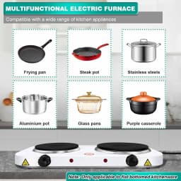 BRIEFNESS Dual Hotplate Dual Electric Hotplate Portable Electric Hotplate Outdoor Multifunctional Electric Heating Stove