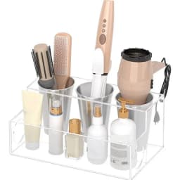 Hair Tool Organizer Bathroom Hair Brush Storage Holder Acrylic Hair Styling Tool Organizer and Holder Bathroom Countertop