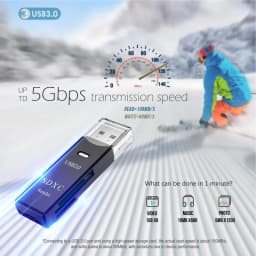 High Speed USB 3.0 Micros SDTF Card Reader Adapter Data Transmission up to 5Gbps Compatibility Multiple for PC Laptop Tablet