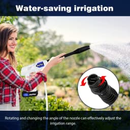 21V Cordless Pressure Washer, Electric Cleaner, Battery-Powered Pressure Washer with Nozzle Foam Pot Filter Basket 5m Water Hose