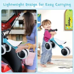 DORTALA Baby Balance Bike No Pedal Infant 4 Wheels Bicycle-Blue