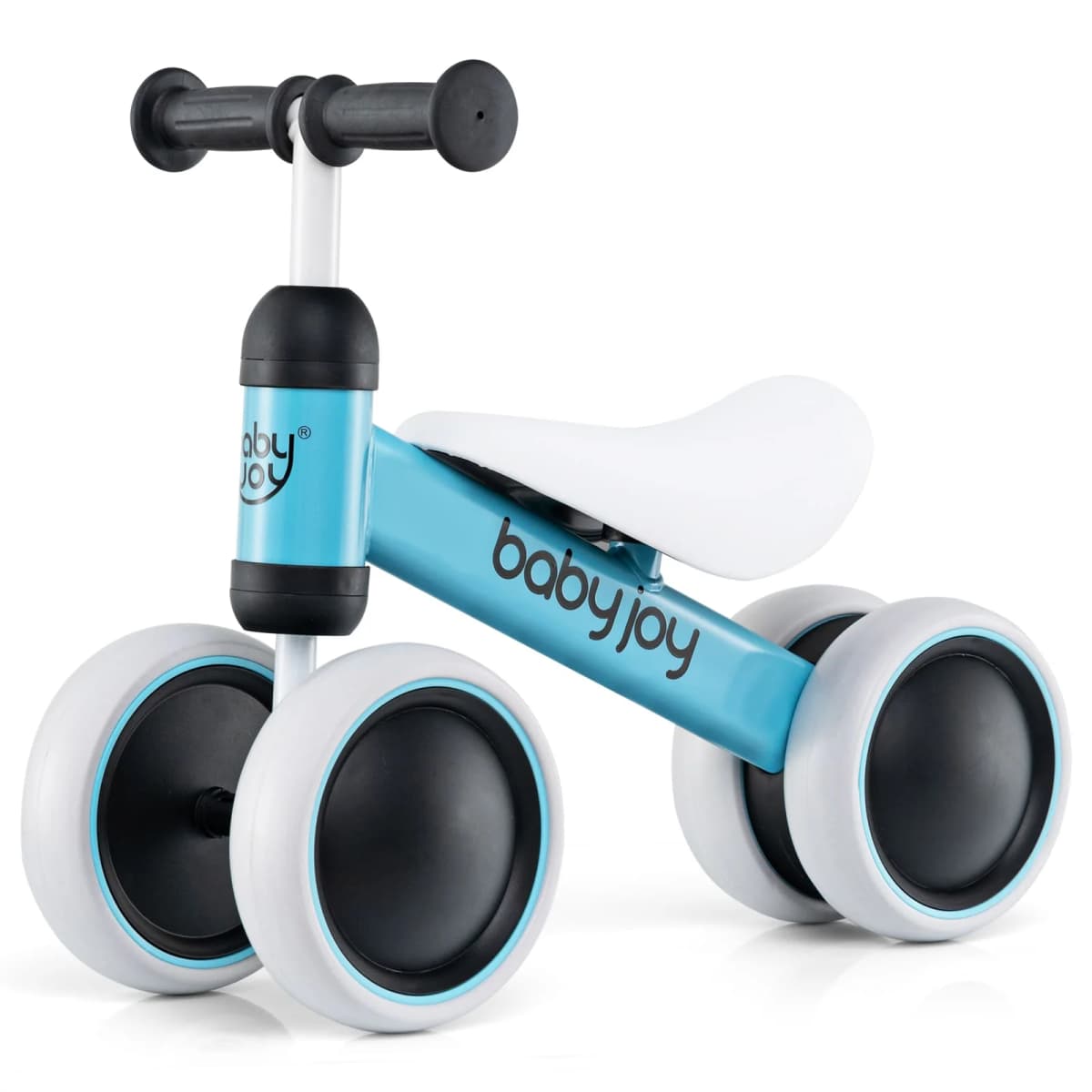 DORTALA Baby Balance Bike No Pedal Infant 4 Wheels Bicycle-Blue