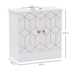 HOMCOM Bathroom Under Sink Cabinet for Basin with or without Pedestal White